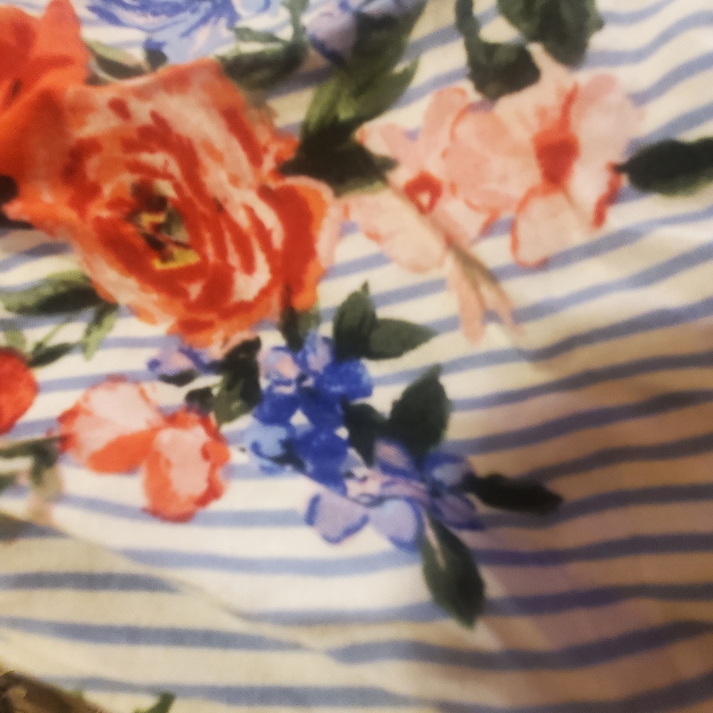 Floral Striped Button-Up Blouse - Picture 4 of 4